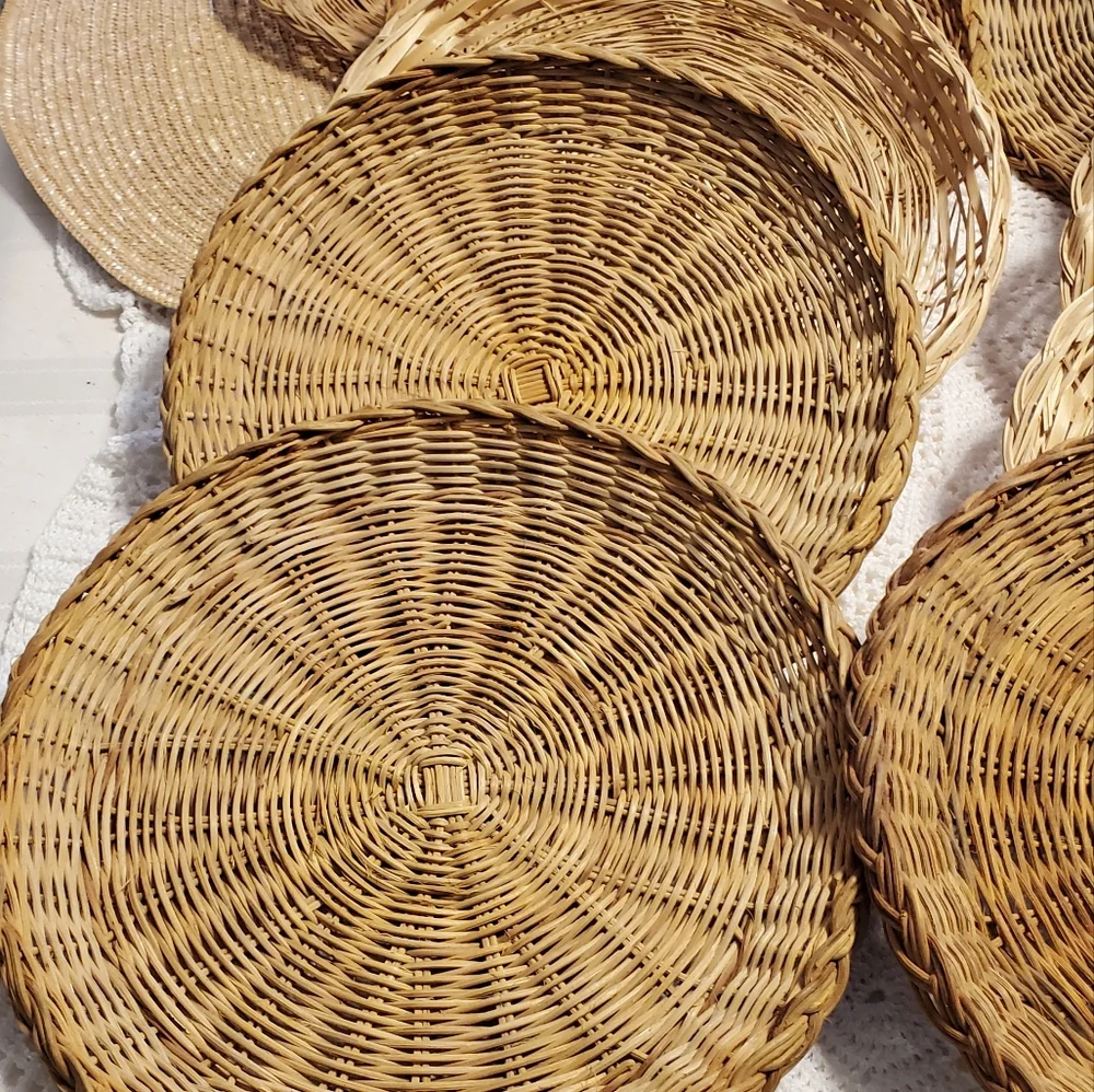 (10 ) vtg wicker woven baskets Boho Cottagecore Farmhouse wall decor bundle